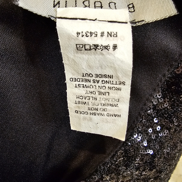 B. Darlin Black Sequin Dress A-line Cap Sleeve Sz 5/6 - Picture 7 of 8
